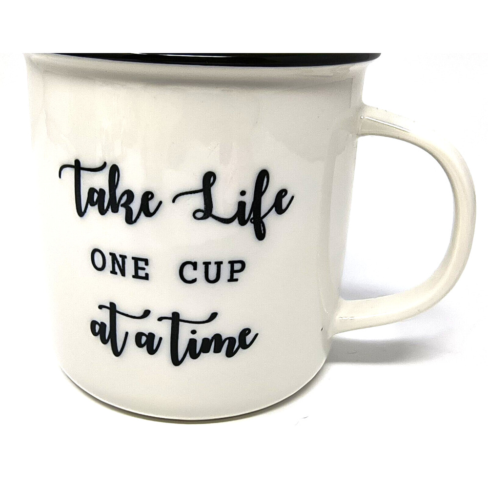 NWOT Holiday Time " Take Life..." Scented Candle Coffee Mug Gift Apple..13oz